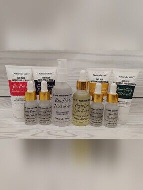 Naturally Vain Rose Peptide Argan Oil Serum Women’s Skincare Set - Bundle 10 Pcs
